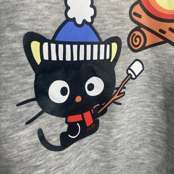 AEROPOSTALE HELLO KITTY CAMPING FRIENDS CREW SWEATSHIRT SIZE XL HOODIE GRAY COZY - Picture 11 of 15